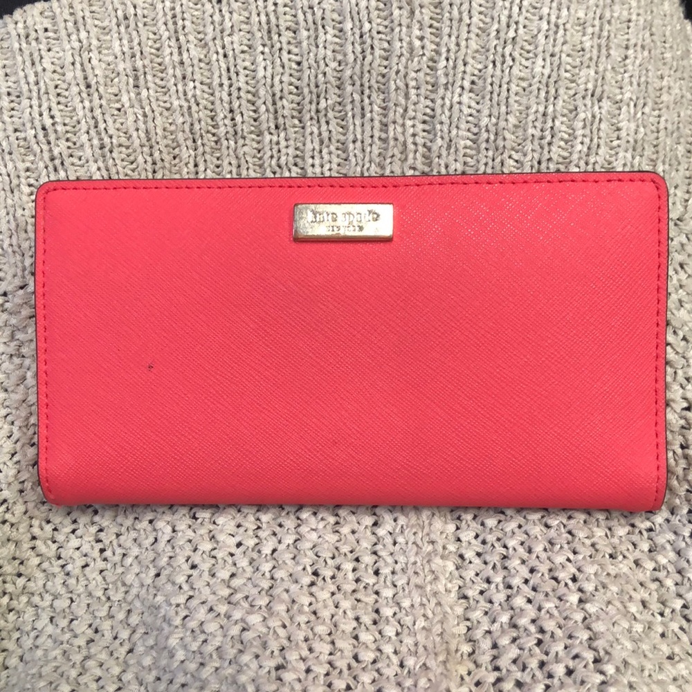 Kate Spade Wallet gently used bright coral
